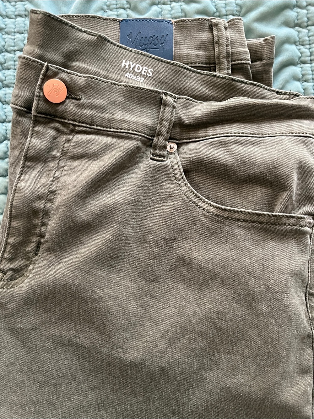 Mugsy Hydes Olive Green Jeans - Size 40x32